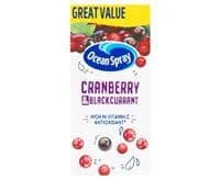 Ocean Spray Cranberry & Blackcurrant 12 x 1ltr
