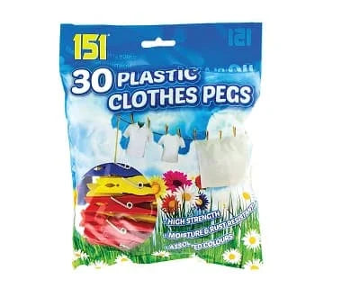 151 Plastic Clothes Pegs 30s (B)