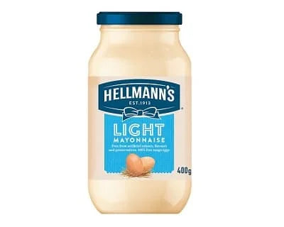 Hellmann's Mayonnaise Light Glass Jar 6 x 400g