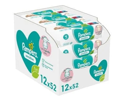 Pampers Sensitive Wipes 12 x 52s