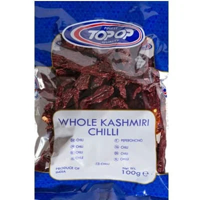 Top Op Whole Kashmiri Chillie 20 x 100g