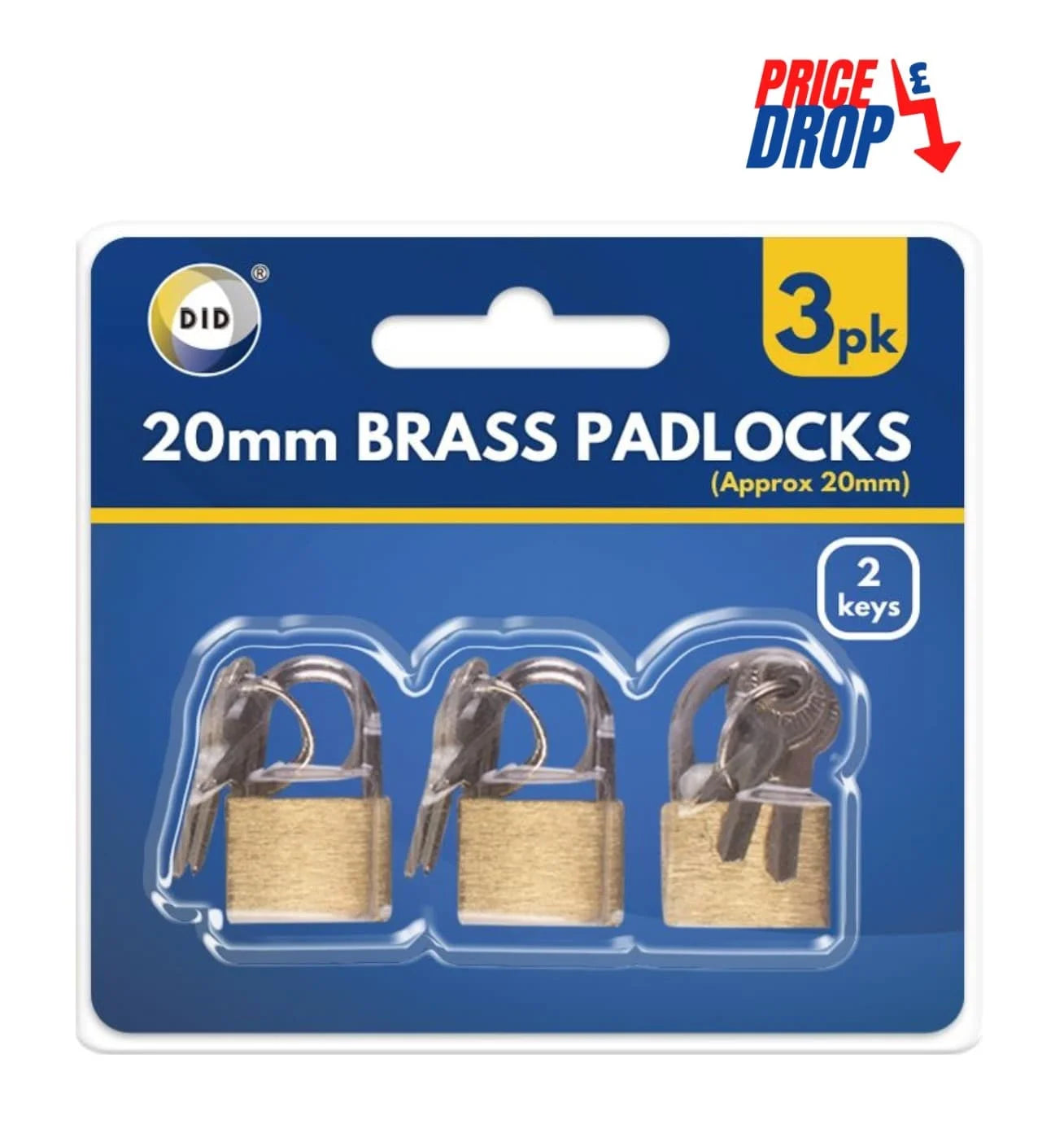 Dina Brass Padlock 20mm 3s