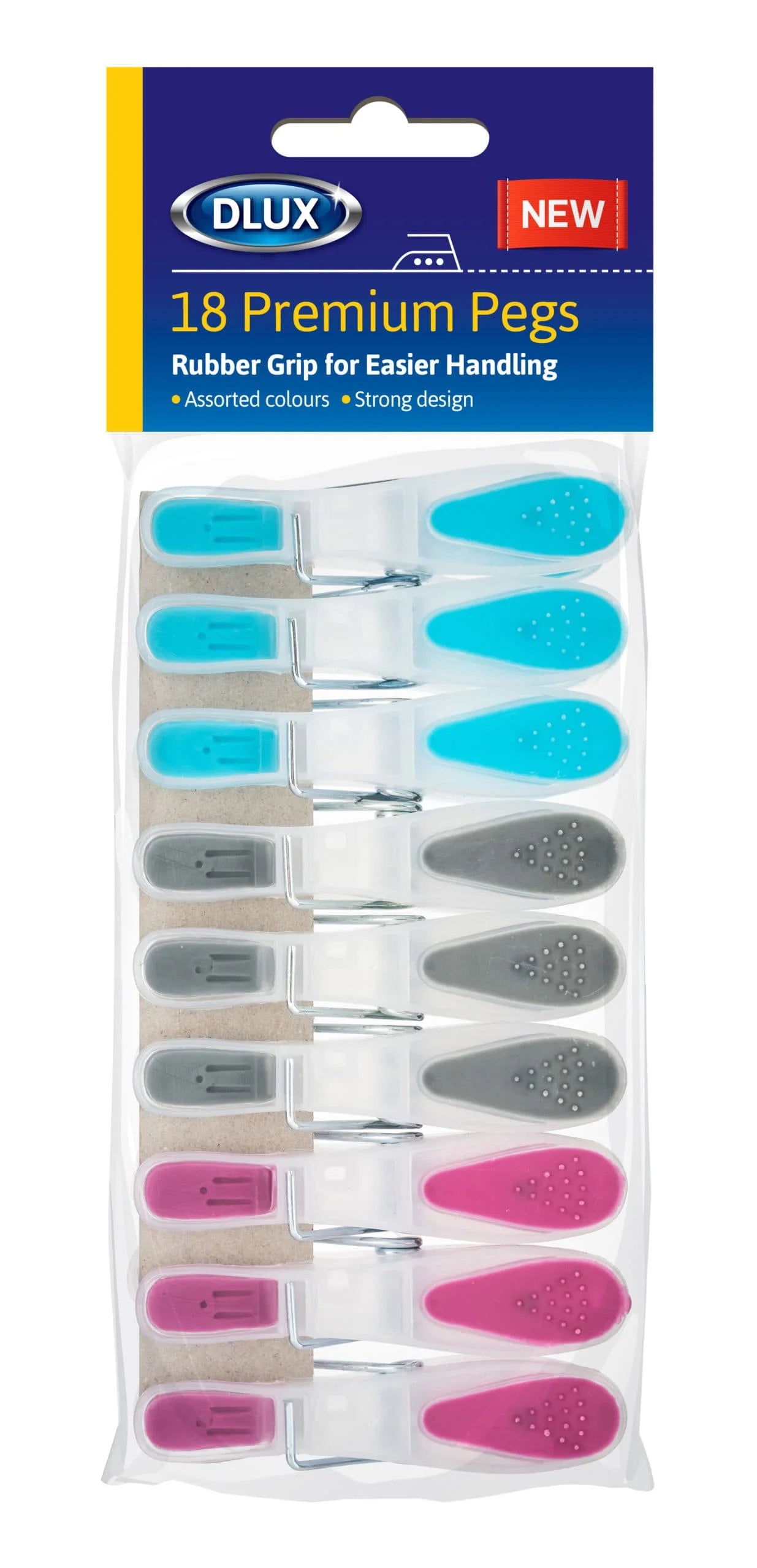 Dlux Premium Plastic Clothes Pegs 18s