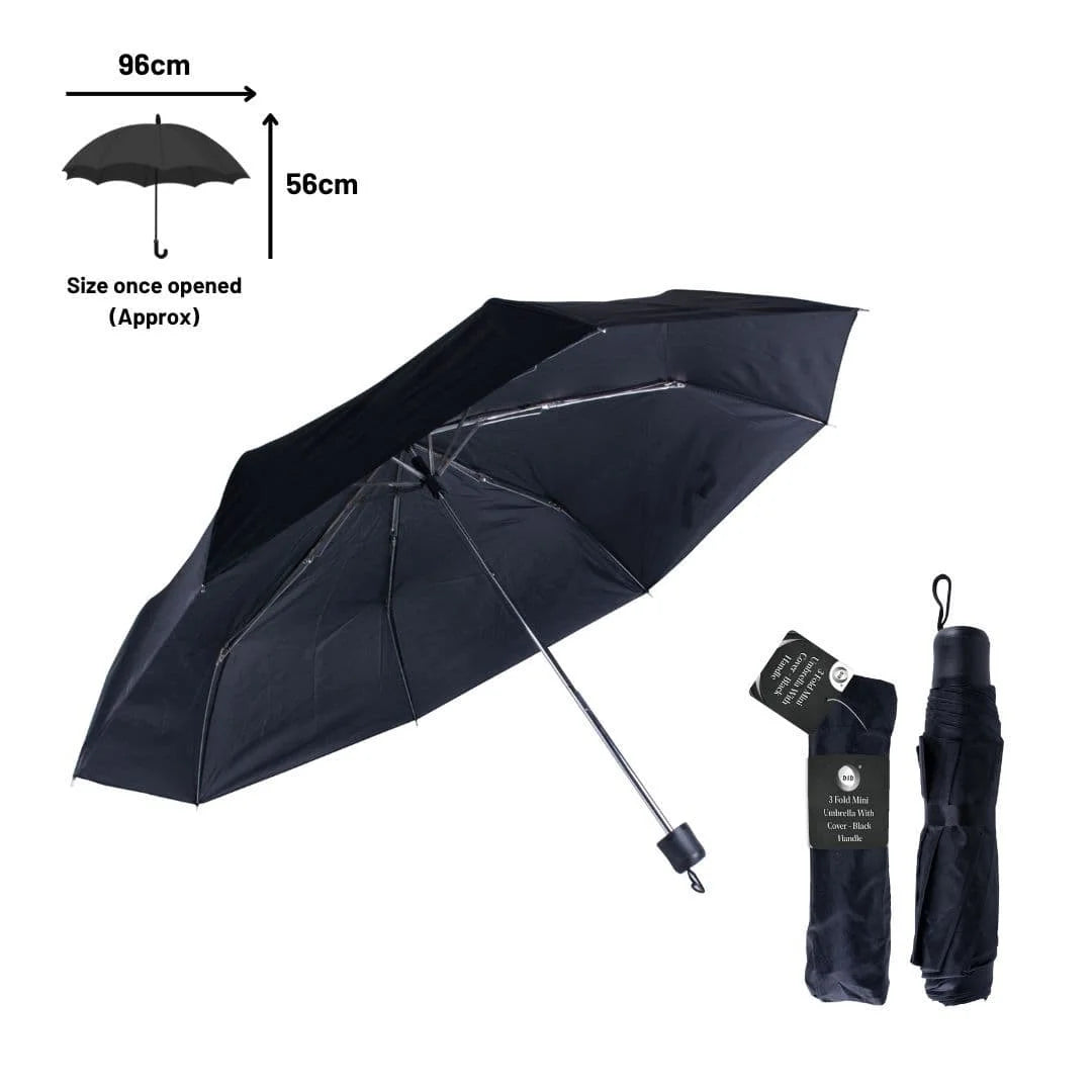 DID Ladies Umbrella Black Handle 1s