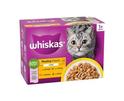 Whiskas 1+ Poultry Feasts in Jelly 48 x 85g
