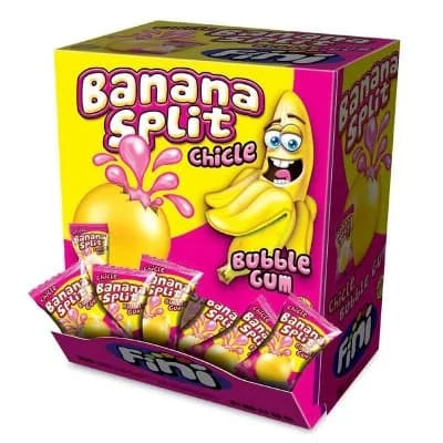 Fini Banana Split Bubble Gum Display 200s