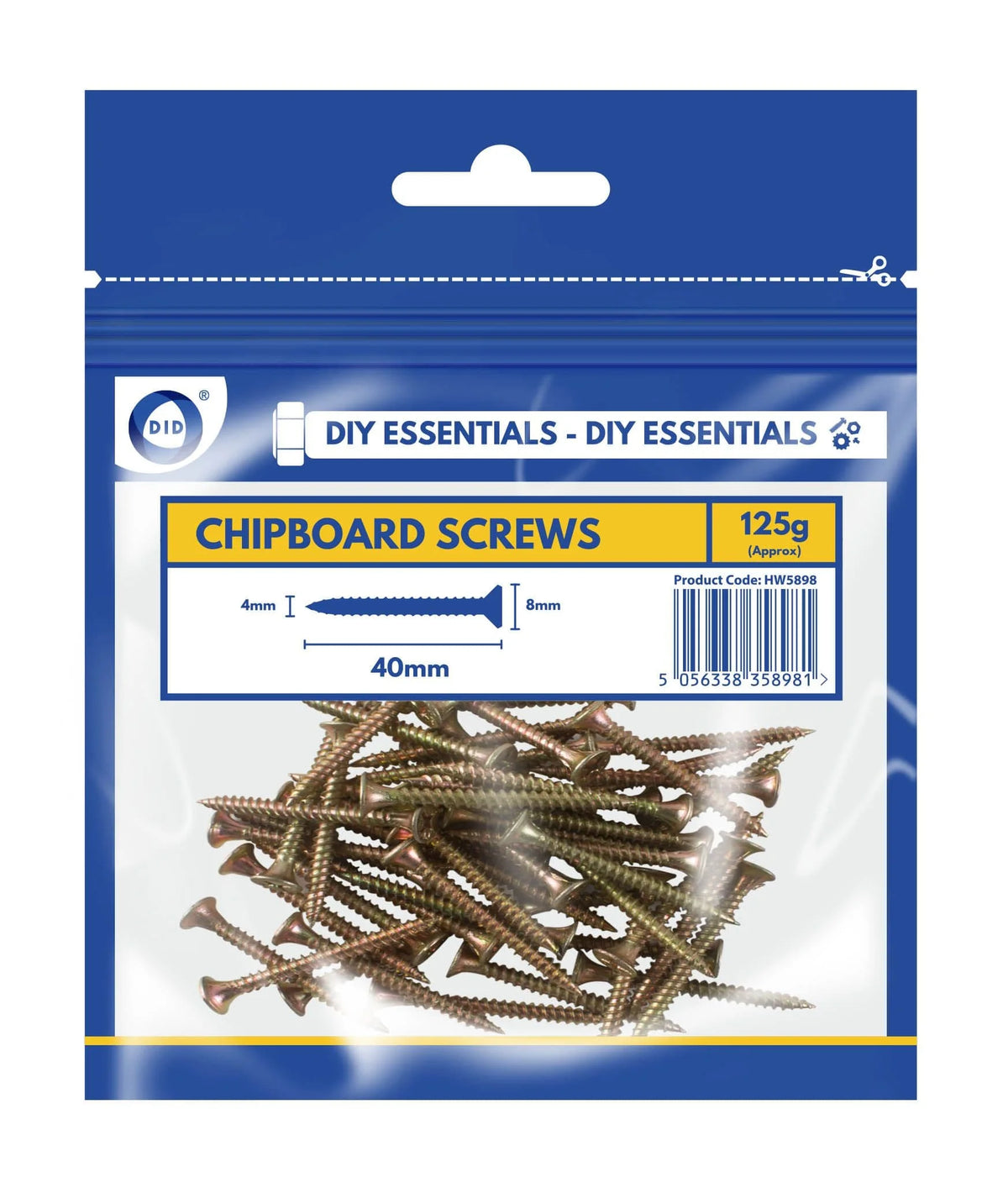 DID Chipboard Screws (40mm) 125g