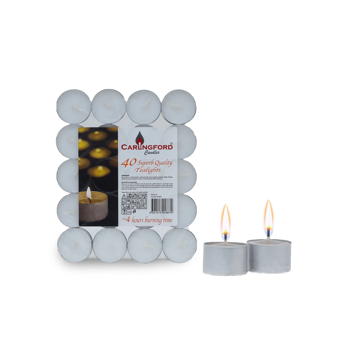 White Tealight 4hr Burning Candle 40 S