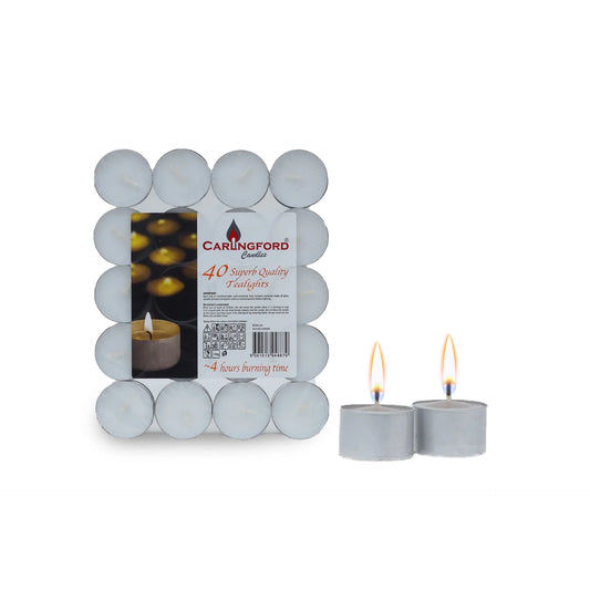 White Tealight 4hr Burning Candle 40 S