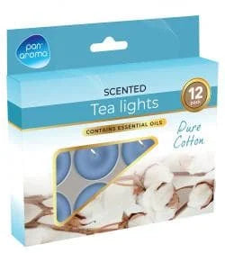 Pan Aroma Tea Light Candles - Pure Cotton 12pk