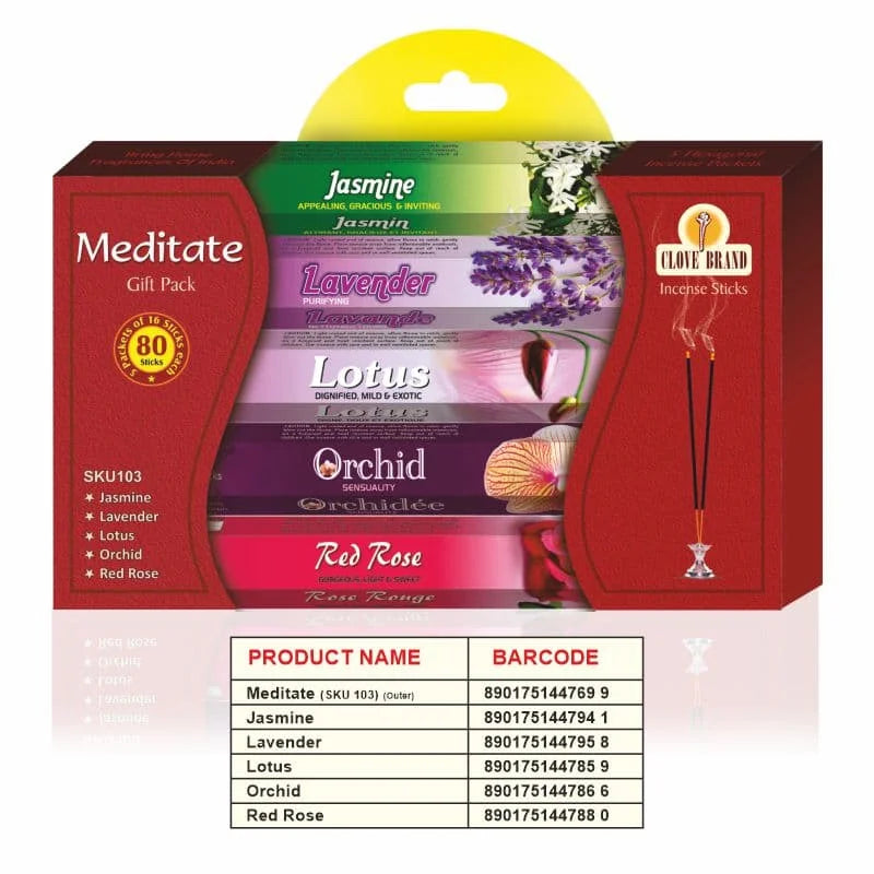 Clove Aroma Therapy Window Pack Incense Sticks 5 x 16sticks