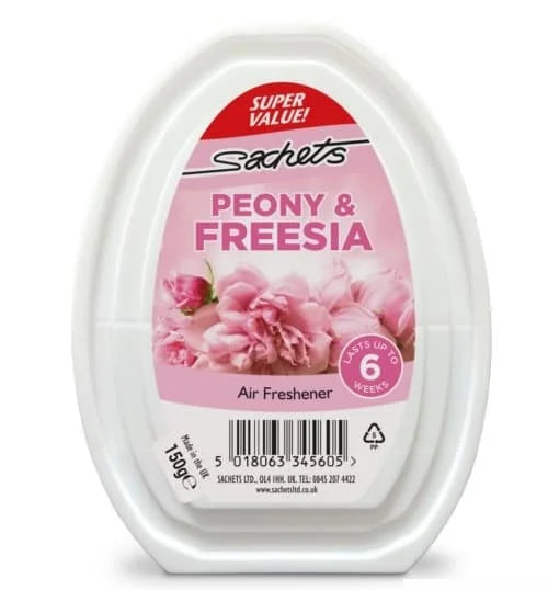 Sachets Gel Air Freshner Peonny & Fressia 12 x 150g