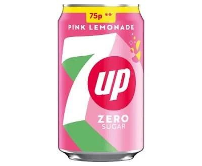 7UP Zero Sugar Pink Lemonade Can 75p 24 x 330ml