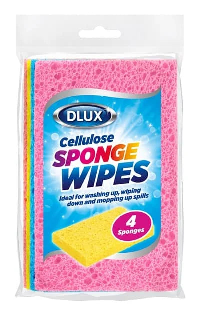 Dlux Cellulose Sponge Wipes 4s