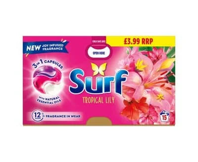 Surf Tropical Lily 3in1 Washing Capsules 4 x 259.5g