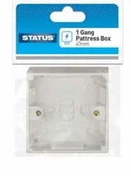 Status 1Gang Pattress Box 47MM Single