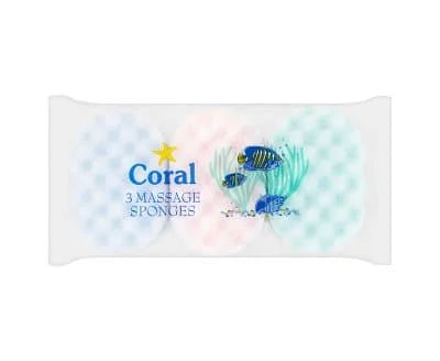 ELG Coral 3pk Massage Sponges 10s