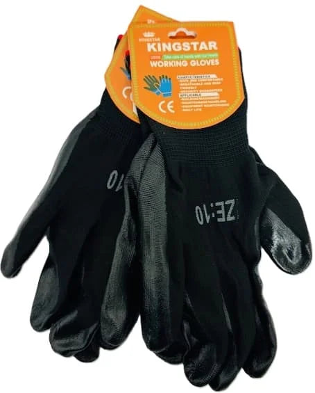 Kingstar Working Gloves Black 12 x 1pair