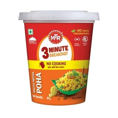 MTR Khatta Meetha Poha Cup 6 x 80g
