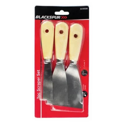 Blackspur 3pk Wooden Handle Scraper Set 3pcs