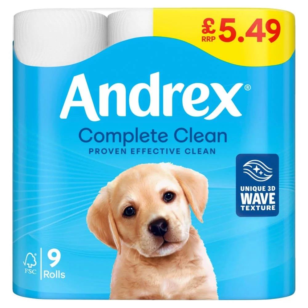 Andrex Complete Clean Toilet Roll 4 x 9pk