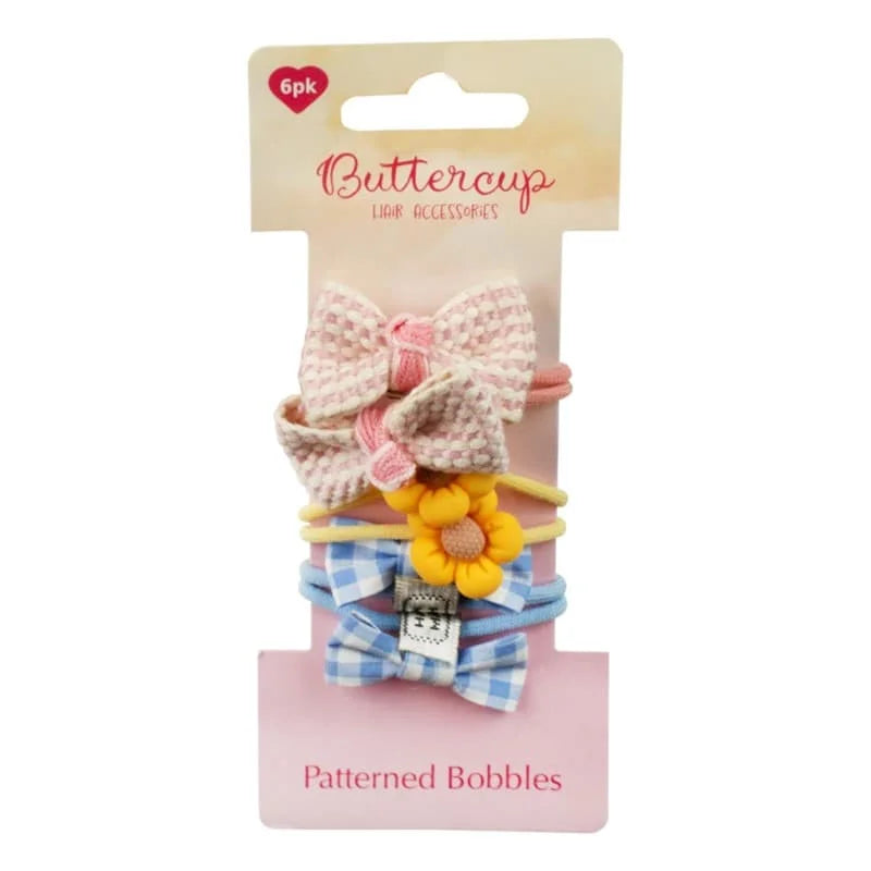 Buttercup Patterned Hair Bobbles 6pcs