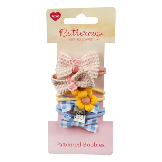 Buttercup Patterned Hair Bobbles 6pcs