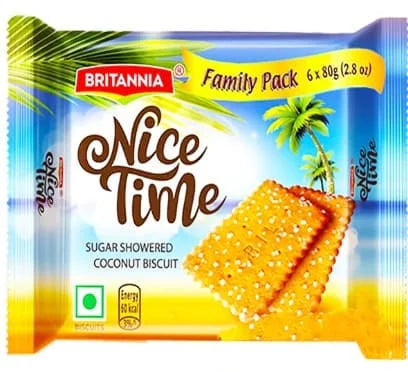 Britannia Nicetime Family Pack Biscuits 5 x 6x80g