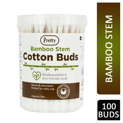 Pretty Bamboo Stem Cotton Buds 12 x 100s