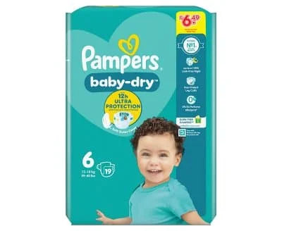 Pampers Baby Dry Nappy S6 4 x 19s