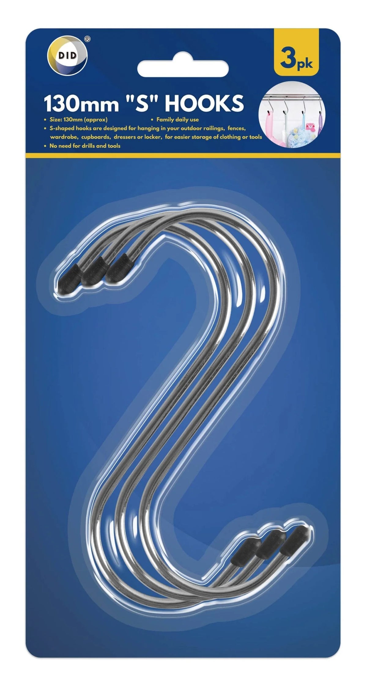 DID 130mm "S" Hooks 3pcs