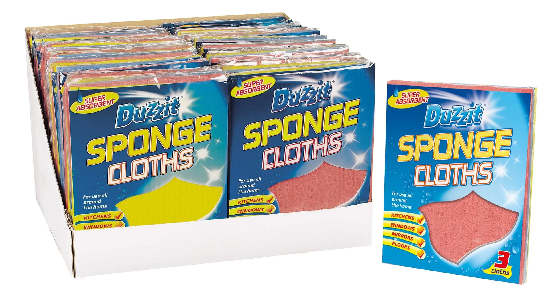 Duzzit 3pk Sponge Cloths 3pk