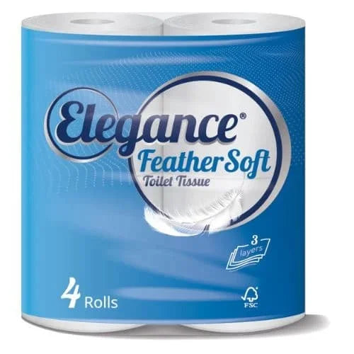 Elegance Feather Soft Toilet Rolls 12 x 4s
