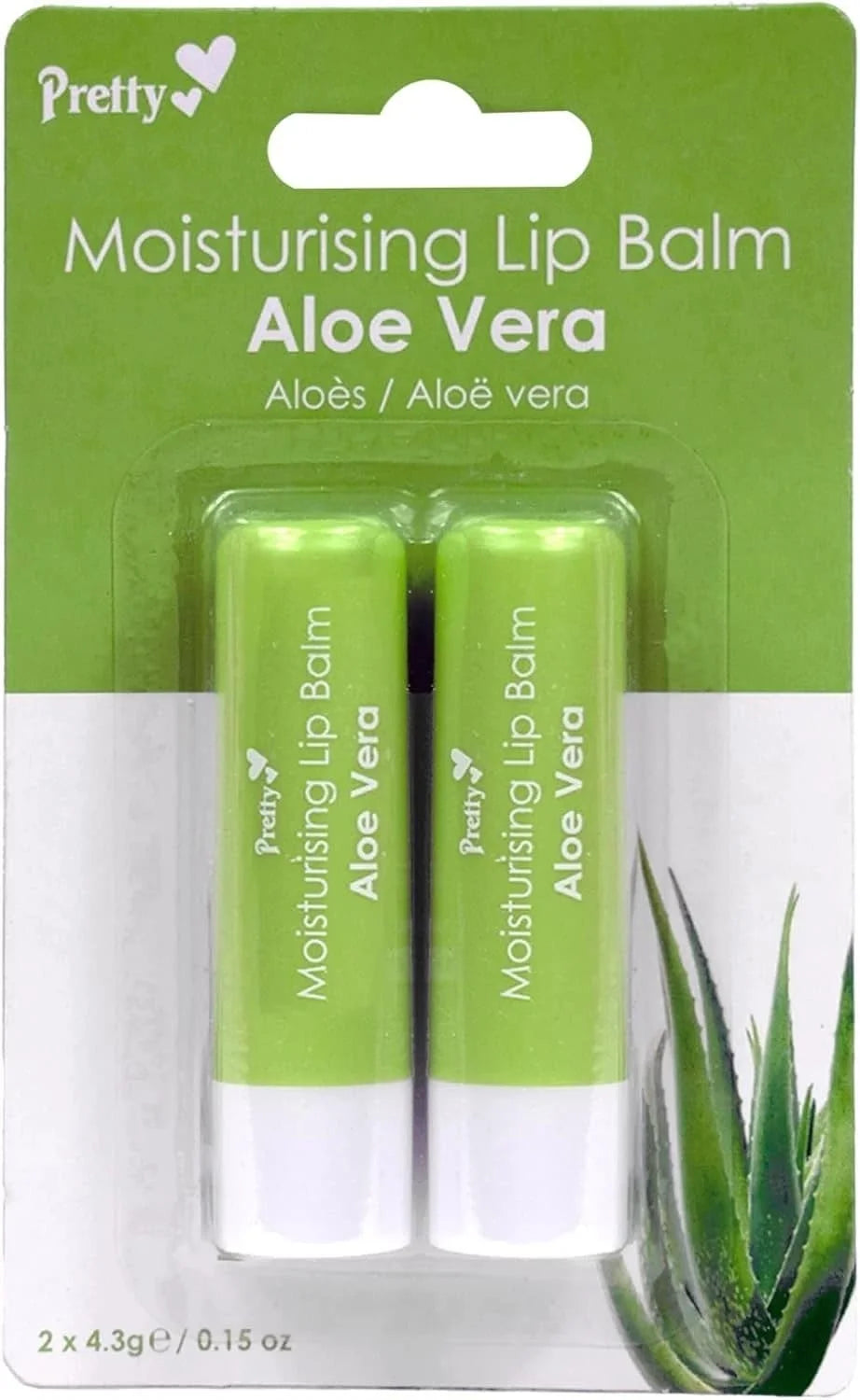 Pretty Moisturising Lip Balm Aloe Vera 12 x 2s
