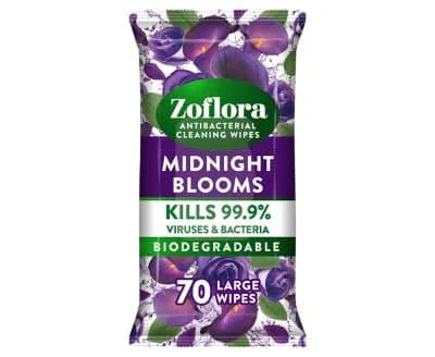 Zoflora Midnight Blooms Biodegradable Wipes 6 x 70s