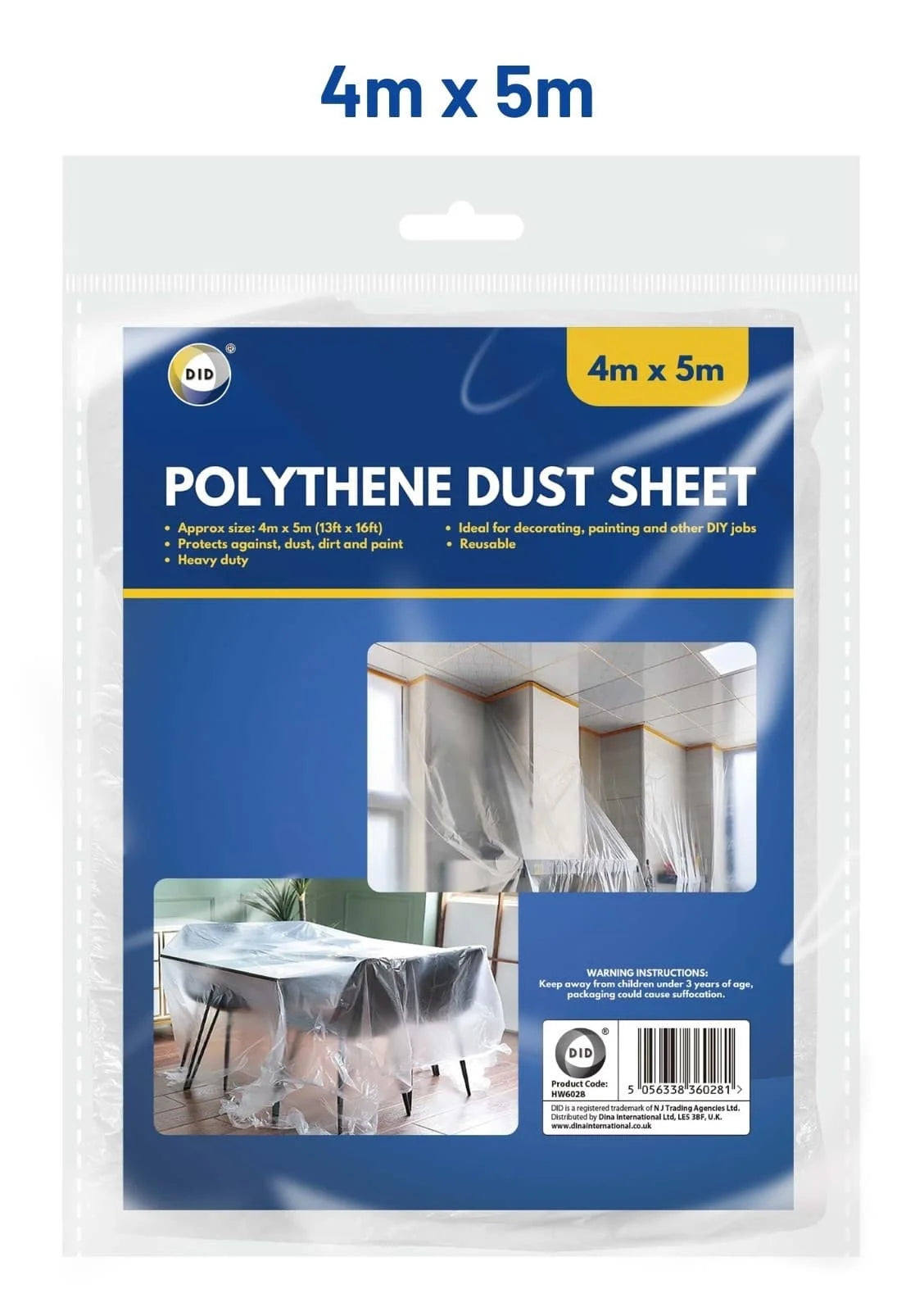 DID Polythene Dust Sheet(4mx5m) 4mx5