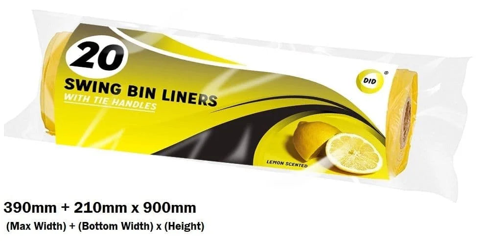 DID Pedal Bin Liners With Tie Handles- Lemon 6 x 20s